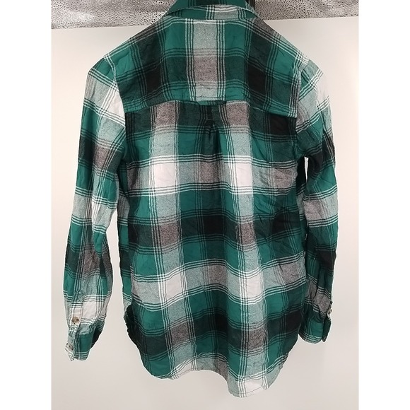 American Eagle Flannel Shirt Womens Size XS Boyfriend‎ Fit Plaid Long Sleeve - Picture 5 of 5